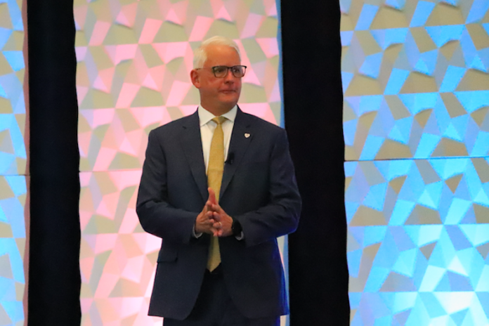 Mayor Curt Skoog giving the Overland Park State of the City address for 2024.