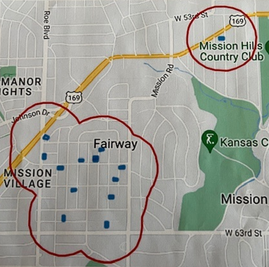 A Fairway hort-term rental map in 2024.