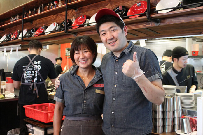 Couple Akiko (left) and Kenichi (right) Ota opened KC Craft Ramen with longtime friend Hiroyuki Kawashima in June 2023 in Overland Park, Kansas.