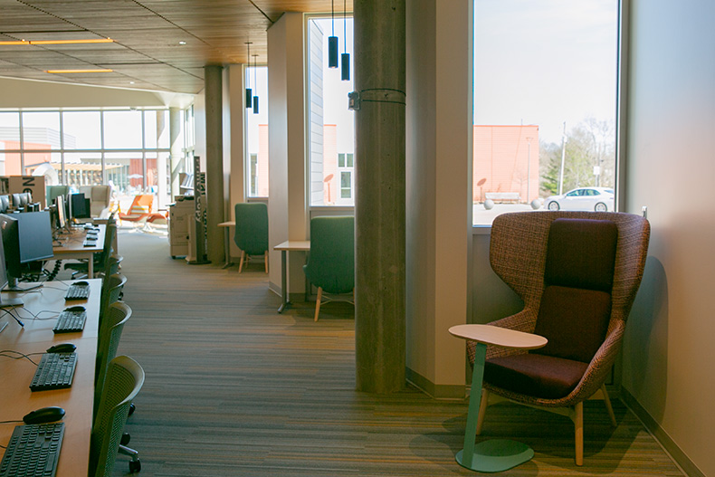 Adult nooks at Merriam Plaza Library 