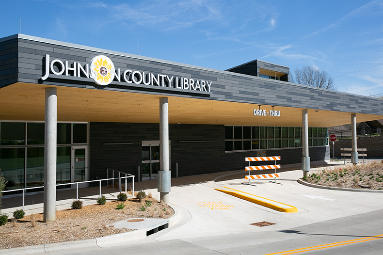The drive-thru at Merriam Plaza Library. 