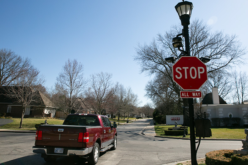 The intersection of 69th Street and Belinder Avenue in Mission Hills. Photo credit Juliana Garcia.