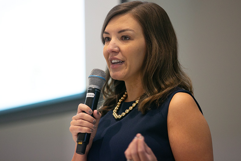 Sierra Wright at the first-ever opioid symposium hosted by the Johnson County Prevention and Recovery Coalition
