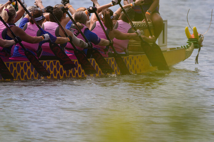 A dragon boat racing event in Chicago, similar to what organizers want at Shawnee Mission Lake.