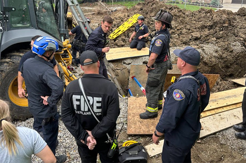 Worker rescued from collapsed trench at OP building site