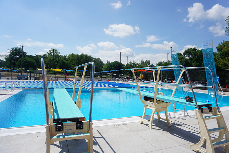 Diving boards at Sar Ko Par Aquatic Center