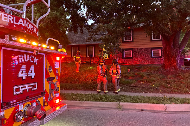 2 men, dog rescued from house fire in Overland Park