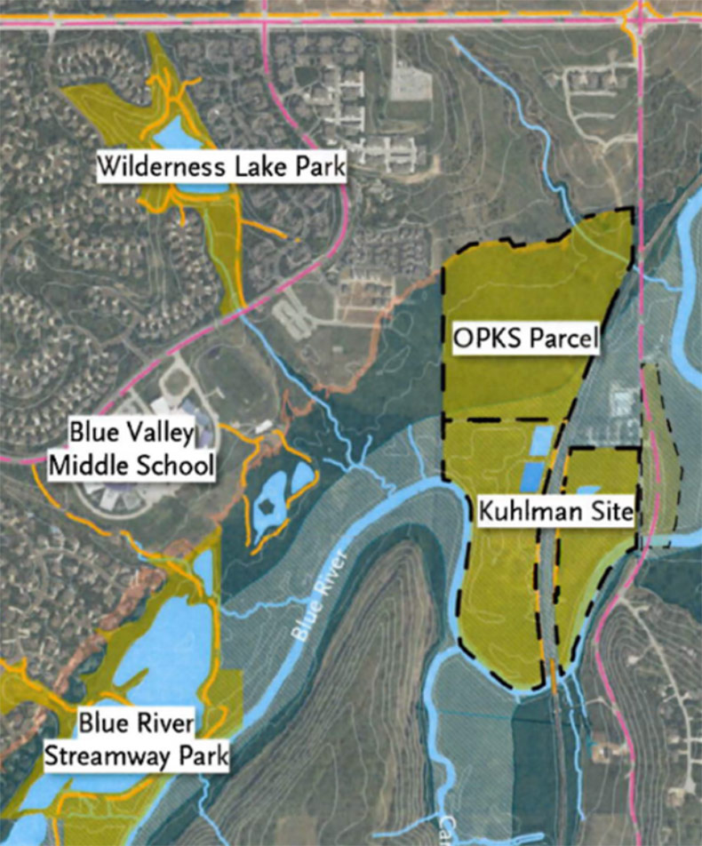 A map of the site of the former Kuhlman diecasting plant near southern Overland Park. 