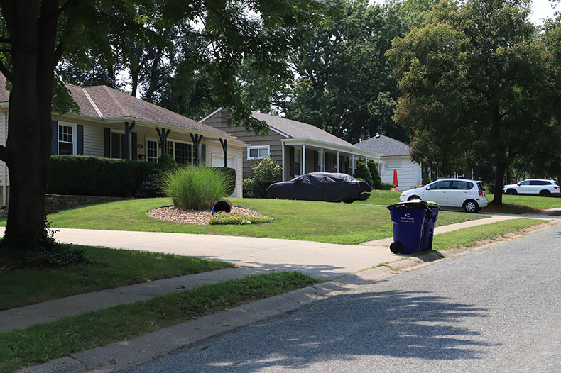 Homes line the street in Overland Park's Westbrooke neighborhood.