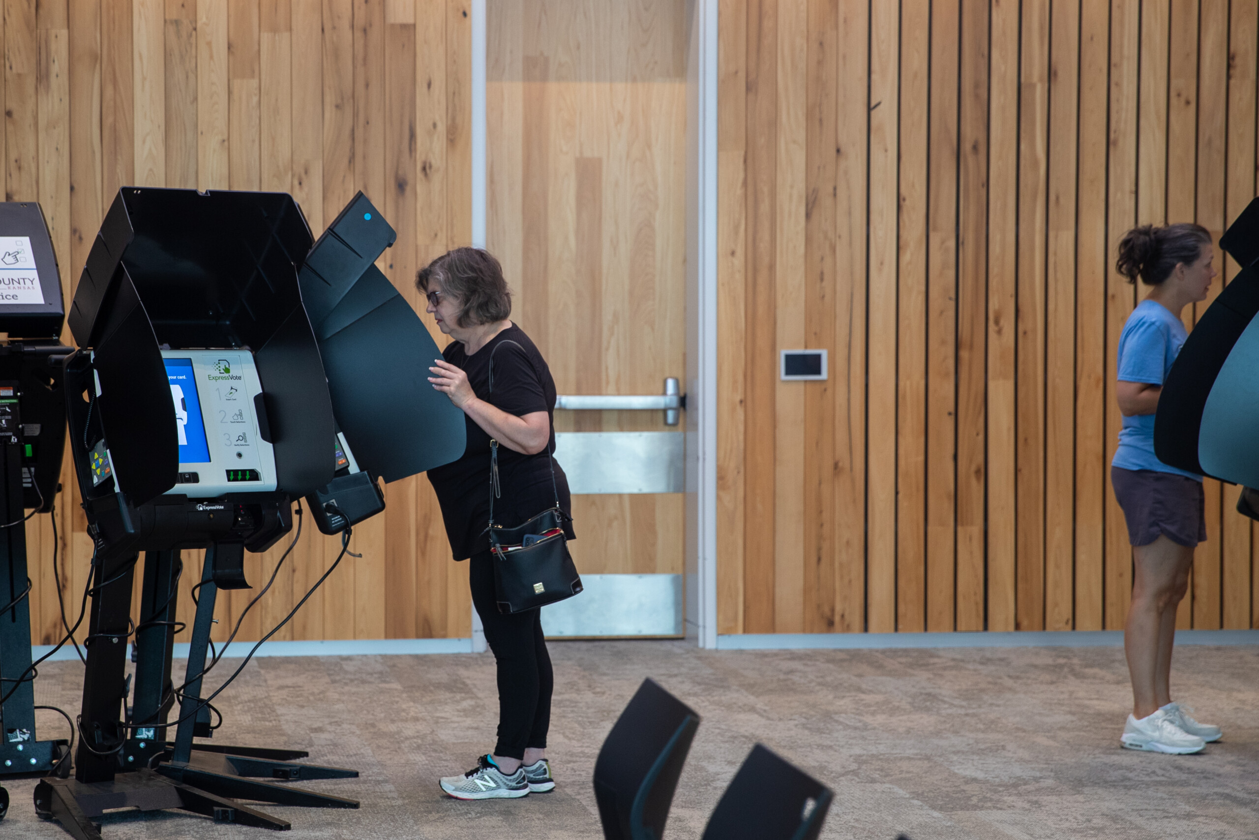 Voters cast their votes in the August Primary at Olathe Indian Creek Library on Tuesday, August 6.
