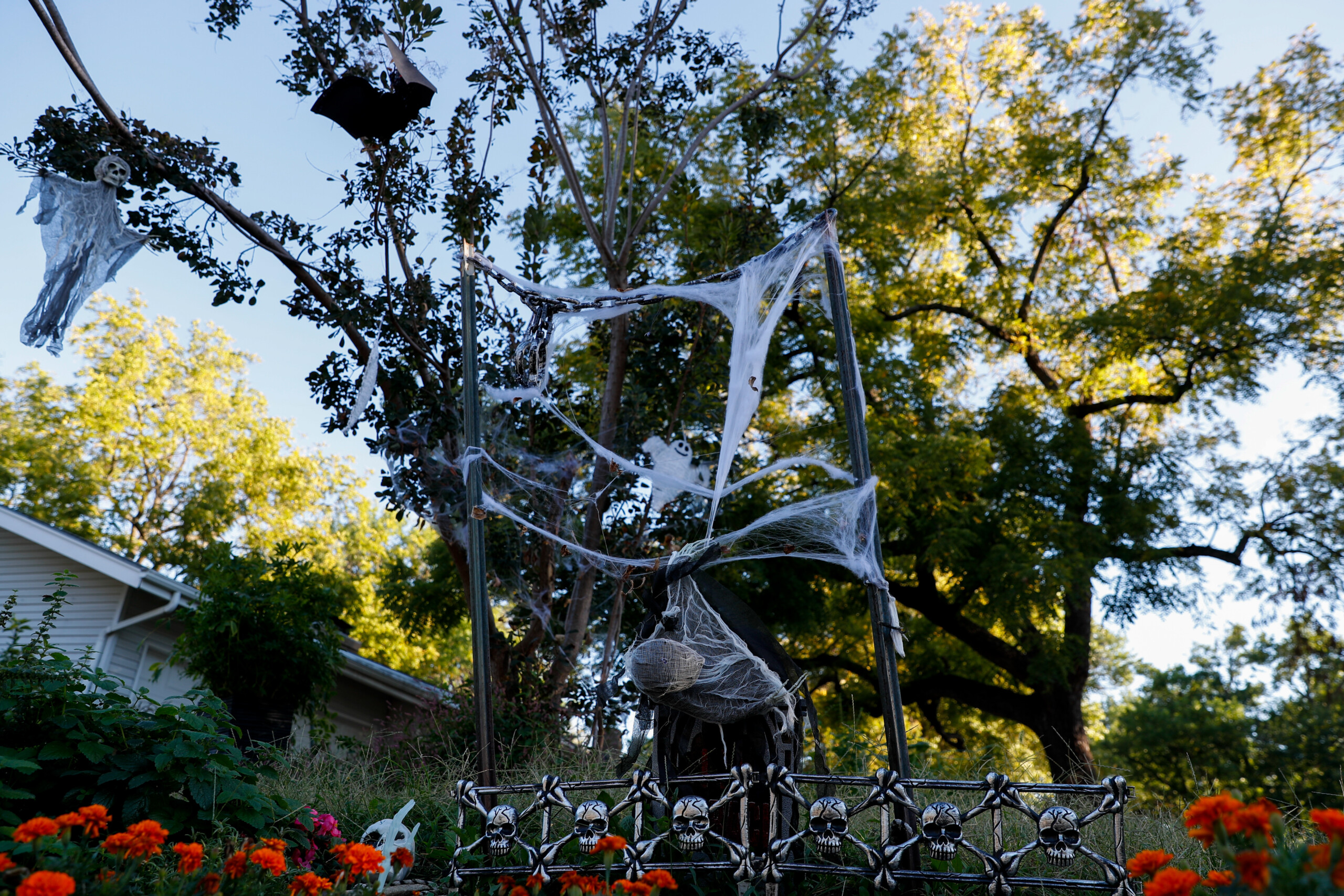 Decorations outside of a house on the corner West 87th Street and Marty Street in Overland Park.