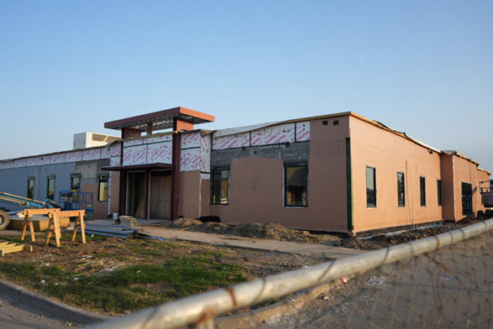 Olathe Public Schools is renovating the former Lindenwood Business Center at 450 Rogers Road for career and technical education programming.