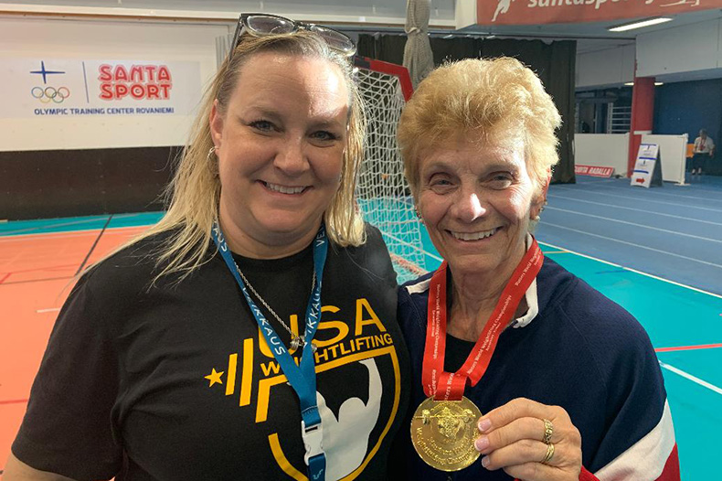 Joyce Hansen and coach Anna Martin.