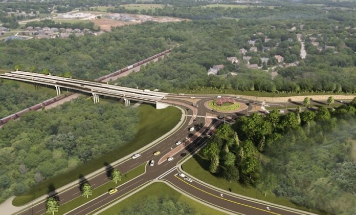 The proposed configuration of 119th Street at Northgate includes a bridge to cross Mill Creek and the railroad as well as a traffic circle.