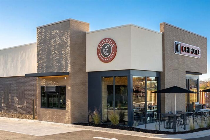 The new restaurant and its "Chipotlane" pickup window. Photo courtesy Chipotle.