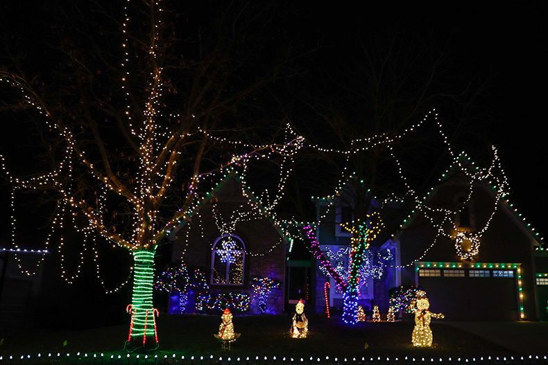 A home in the “Christmas Place” neighborhood at West 131st Place and Antioch Road in Overland Park.