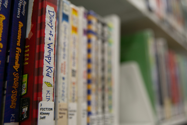 2024 most checked out books list include several books from the "Diary of a Wimpy Kid" series by Jeff Kinney.