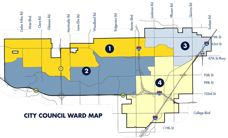 Lenexa City Council ward map