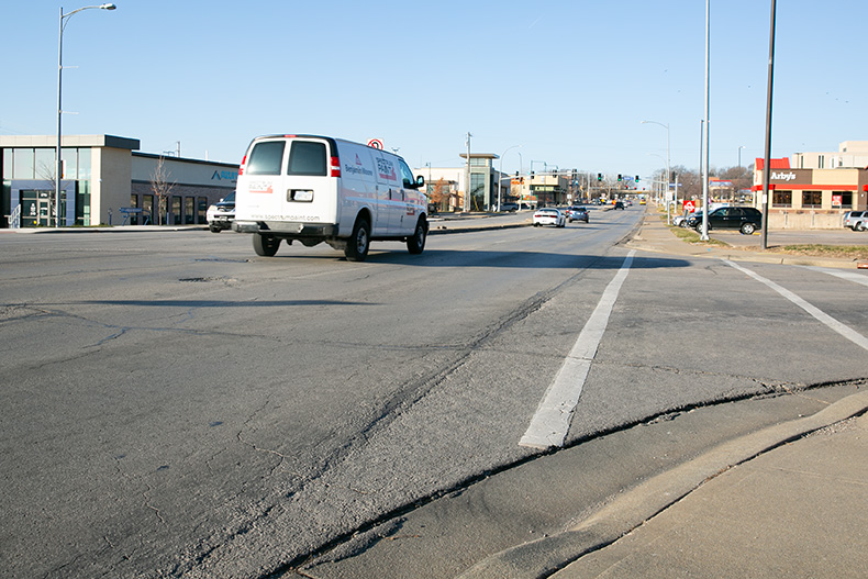 Johnson Drive between Lamar and Metcalf Avenues
