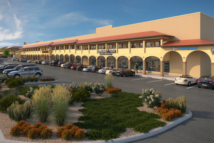 A rendering of the upgraded Mission Mart Shopping Center