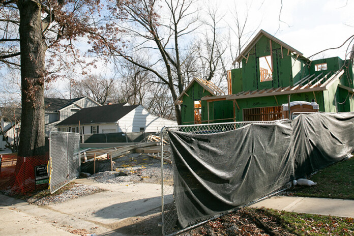A teardown-rebuild on a R1-B lot in Prairie Village