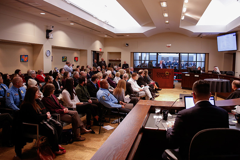 The swearing-in ceremony for five county elected officials took place Monday, Jan. 13, at the Johnson County Administration Building in Olathe.