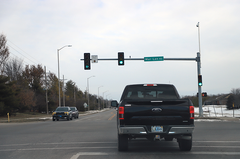 Above, 159th Street and Mur-Len Road in Olathe.