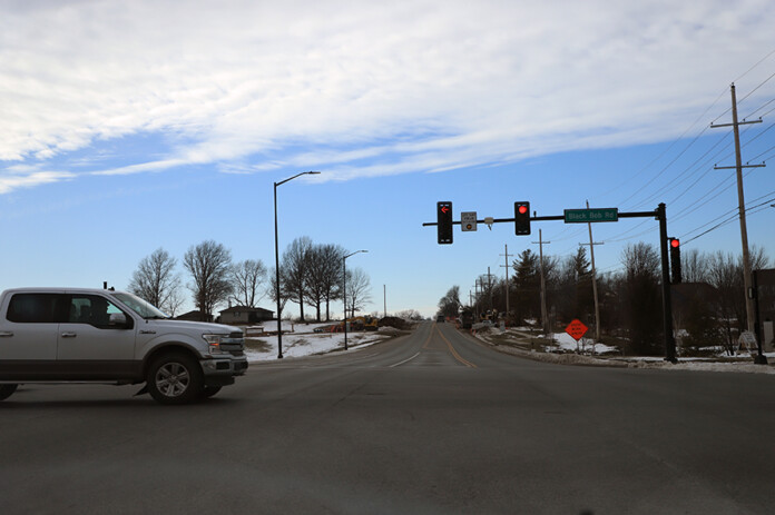 Above, Black Bob Road and 159th Street in Olathe. Photo credit Kaylie McLaughlin.