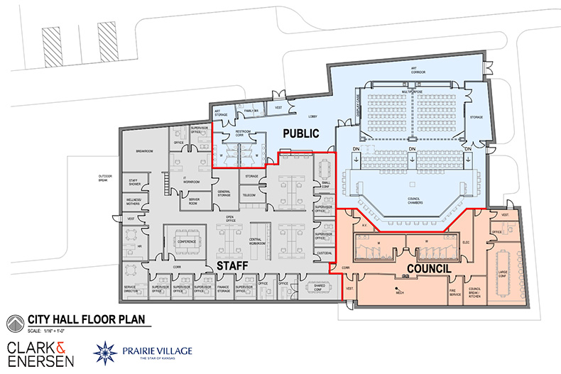 Prairie Village city hall site layout
