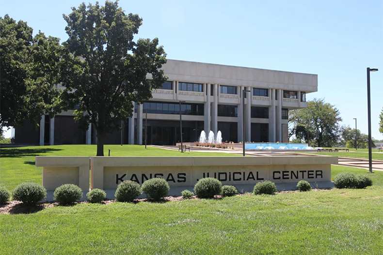 The Kansas Supreme Court is inside the Kansas Judicial Center in Topeka. A vote next August could change how the court's justices are selected.