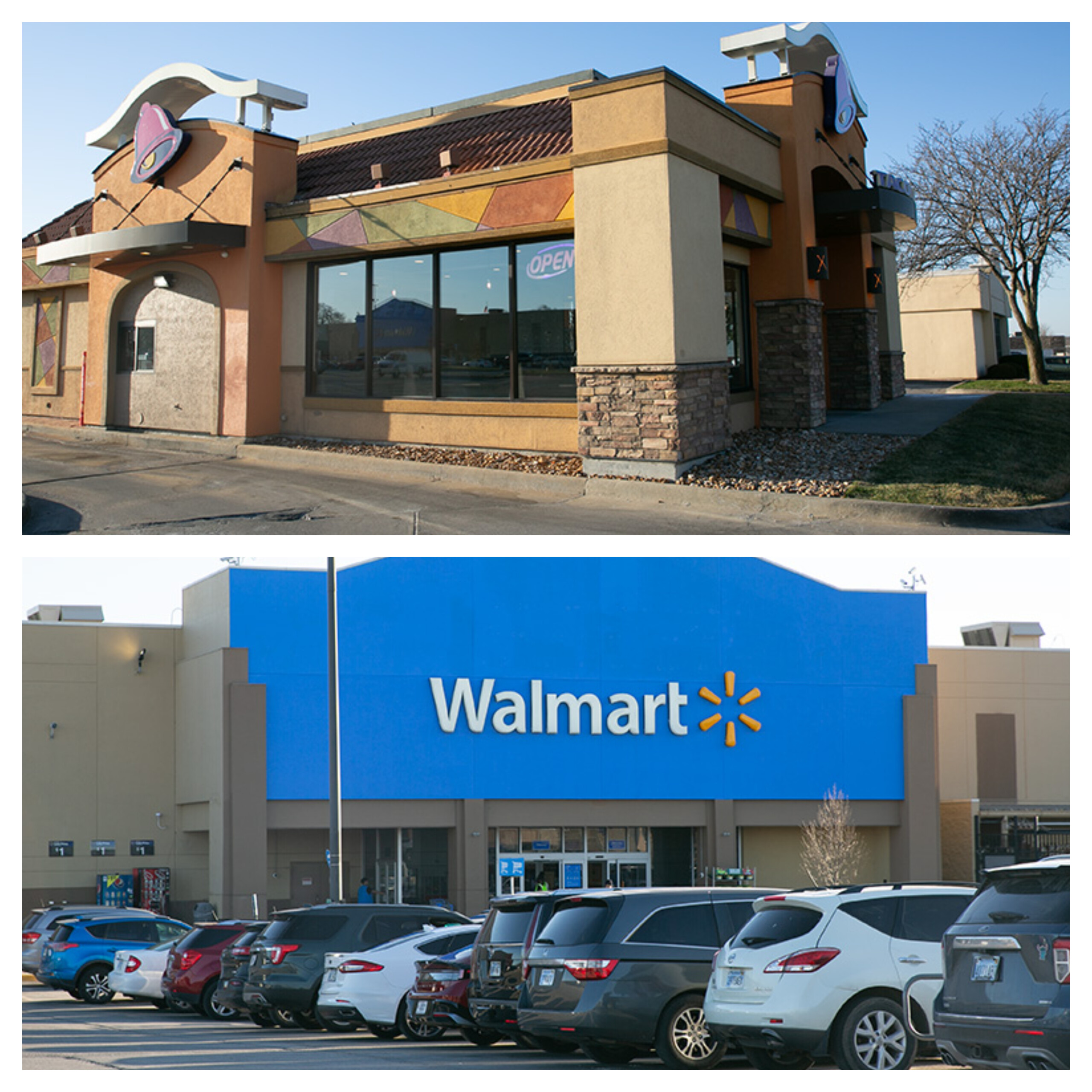 Taco Bell and Walmart in Roeland Park