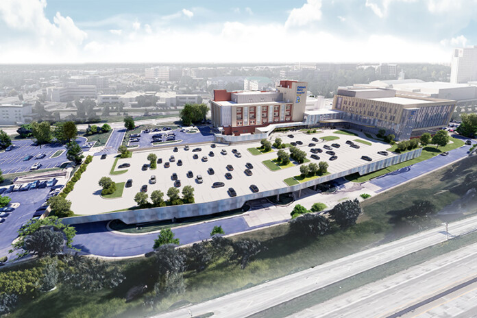 An aerial view of the expansion plan for Children's Mercy Hospital Kansas in Overland Park.