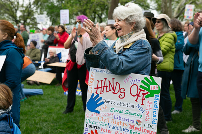 Woman at Free State Days protest