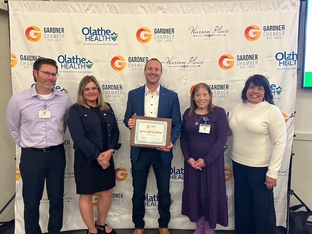 Russell Hampton staff received the Business of the Year award by the Gardner Chamber of Commerce.