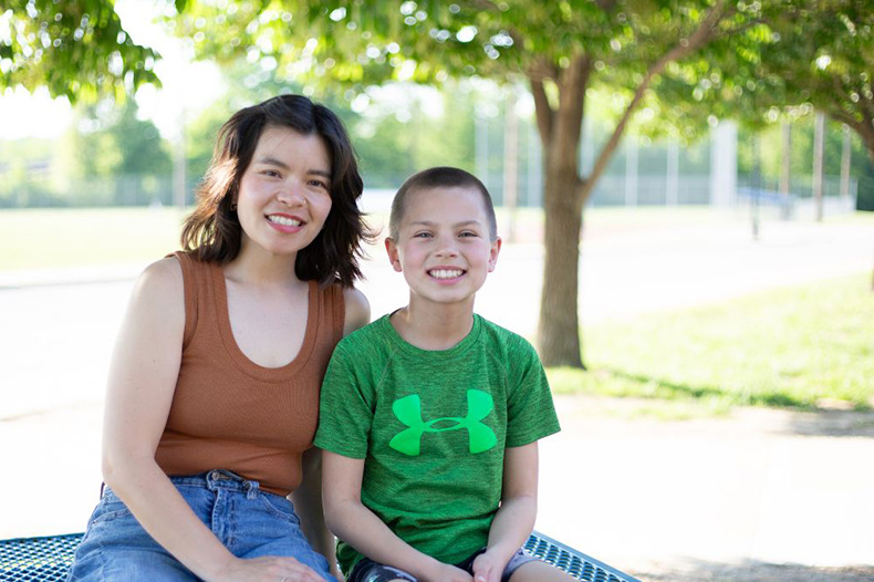 Annie Watson (left) with her son Henry, 11, before track practice. Henry went through intensive tutoring to help him learn to read well after his original school didn’t provide the services he needed.