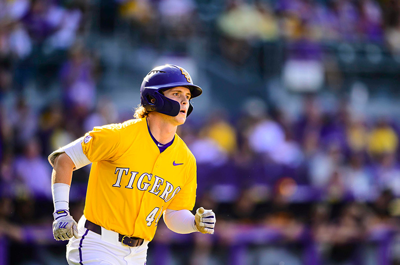 Ashton Larson, a St. Thomas Aquinas High School alumnus, plays baseball for LSU, the winning team for the College World Series.