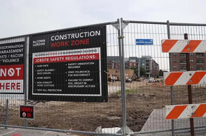 What was once a parking lot between Marty Street and Overland Drive Park is now a construction site.