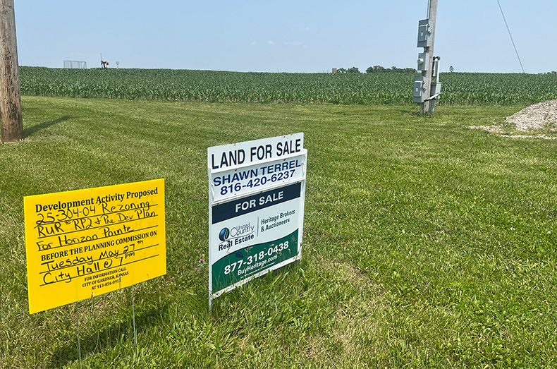 The roughly 78-acre site for the proposed Horizon Point single-family neighborhood west of Gardner.