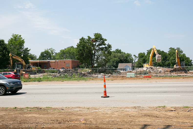 The site of the former Antioch Library buliding. 