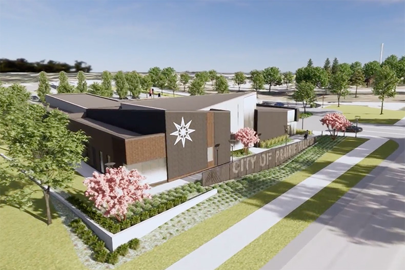 A rendering of the Prairie Village City Hall.
