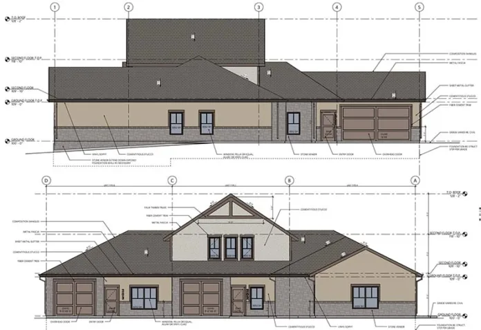Conceptual elevations for some of the multifamily buildings proposed at 159th and Mission in Overland Park.