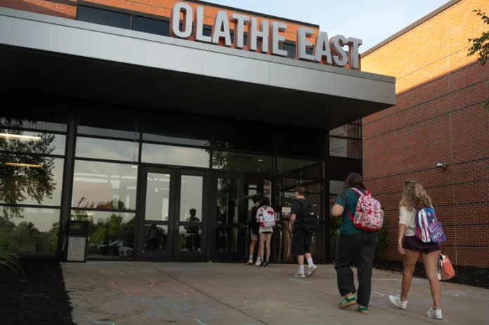 Students filed into Olathe East High School earlier this week at the start of a new school year.