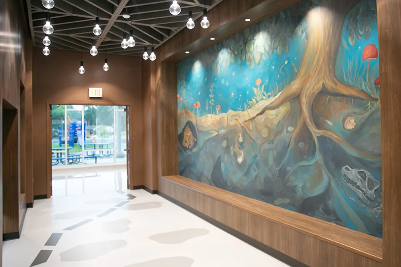 A mural inside of Tomahawk Elementary school.