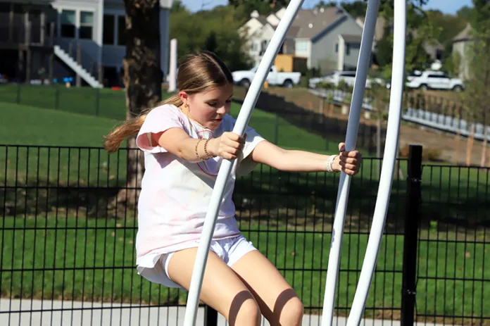 Children played at the newly unveiled Bietigheim-Bissingen Park in southern Overland Park.