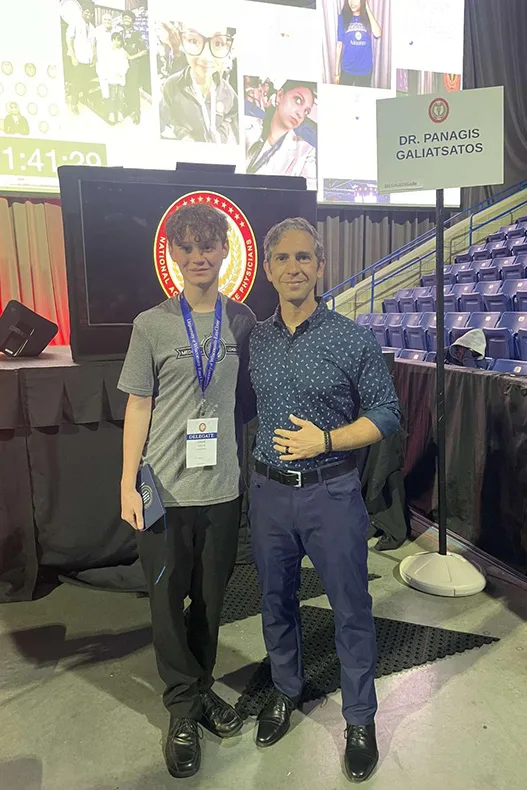 Daral Cain Jr., left, at the Congress of Future Medical Leaders in June.