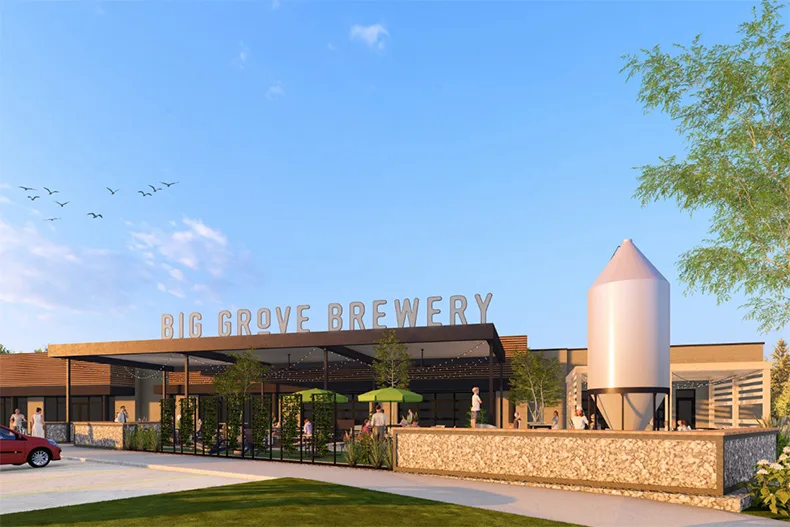 A rendering of Big Grove Brewery