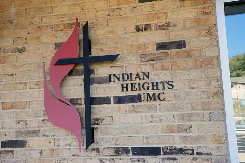 Indian Heights Methodist Church is located near 102nd and Nall in Overland Park.