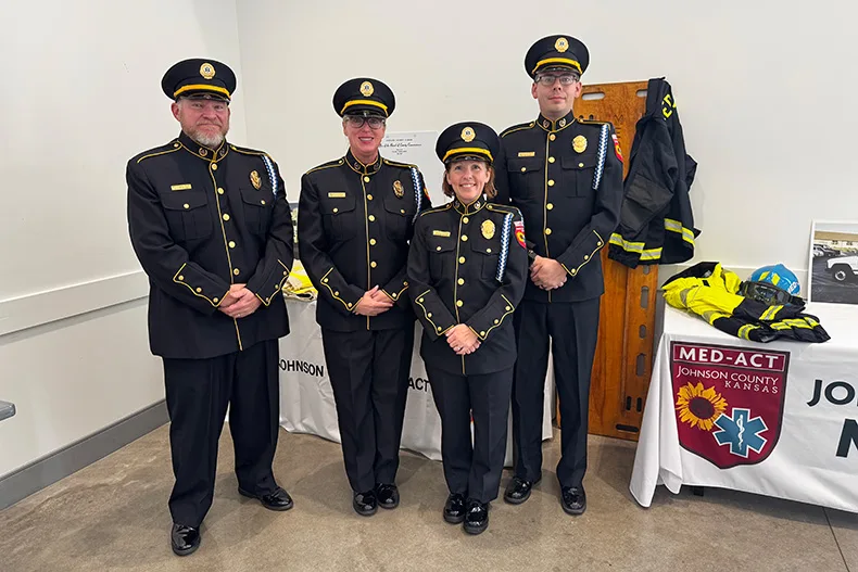 The Med-Act honor guard. From left, Paramedic Ben Schoolcraft, Captain Traci Jackson, Battalion Chief Molly Oehlert, Lt. Devin Connelly.