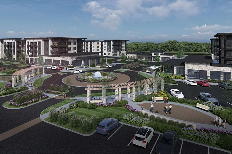 A design rendering of the Mission West project.