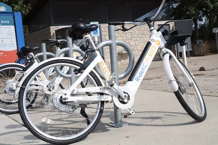 Ride KC bikes. Overland Park may roll out similar bikes in their own city.